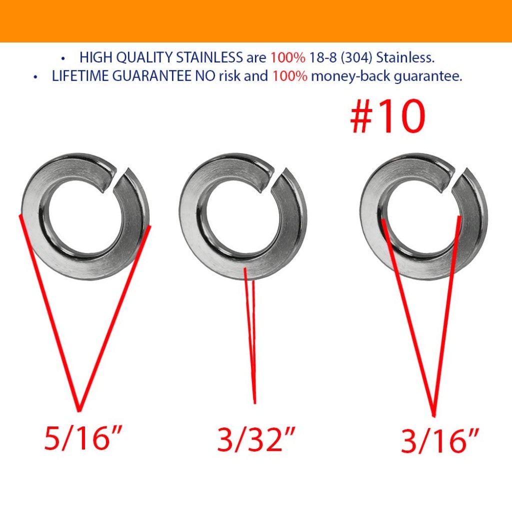M10 Stainless Flat Finish Washer, 15.5mm Outside Diameter (100 Pack...