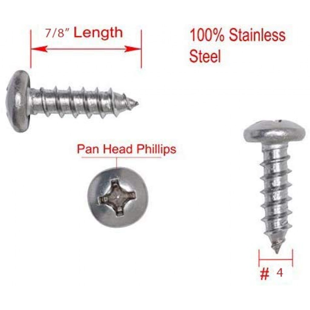 Stainless Pan Head Phillips Self Drilling Screw #10 X 1/2″ (100pcs ...