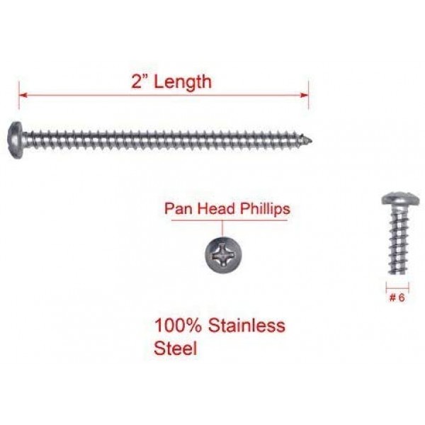 Persberg #6 X 2 Stainless Pan Head Phillips Wood Screw
