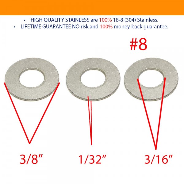 Persberg #8 X 5-16 Stainless Flat Finish Washer