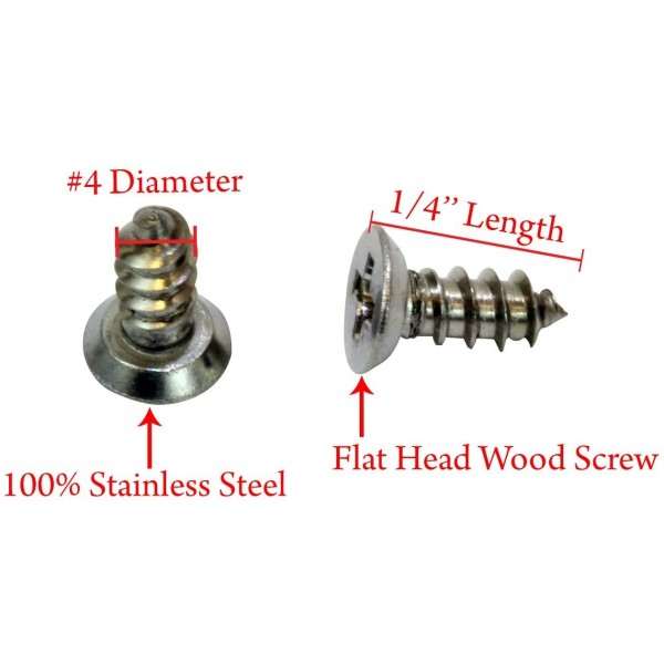 Persberg Stainless Steel Flat Head Phillips Wood Screw #4 x 1-4
